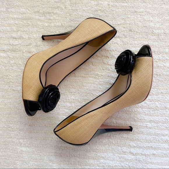 Prada peep toe raffia pumps - Picture 3 of 16